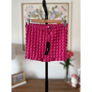New Fashion Nova Zoey Popcorn Mini Skirt in Hot Pink Size Medium